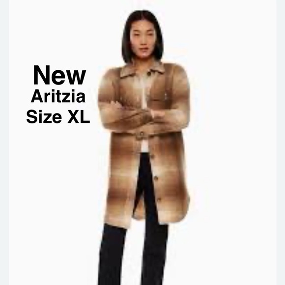 Aritzia Jackets & Blazers - New Wilfred Free The Ganna Shirt Jacket Size XL COLOUR Elaine WLDWD BROWN⭐️⭐️⭐️